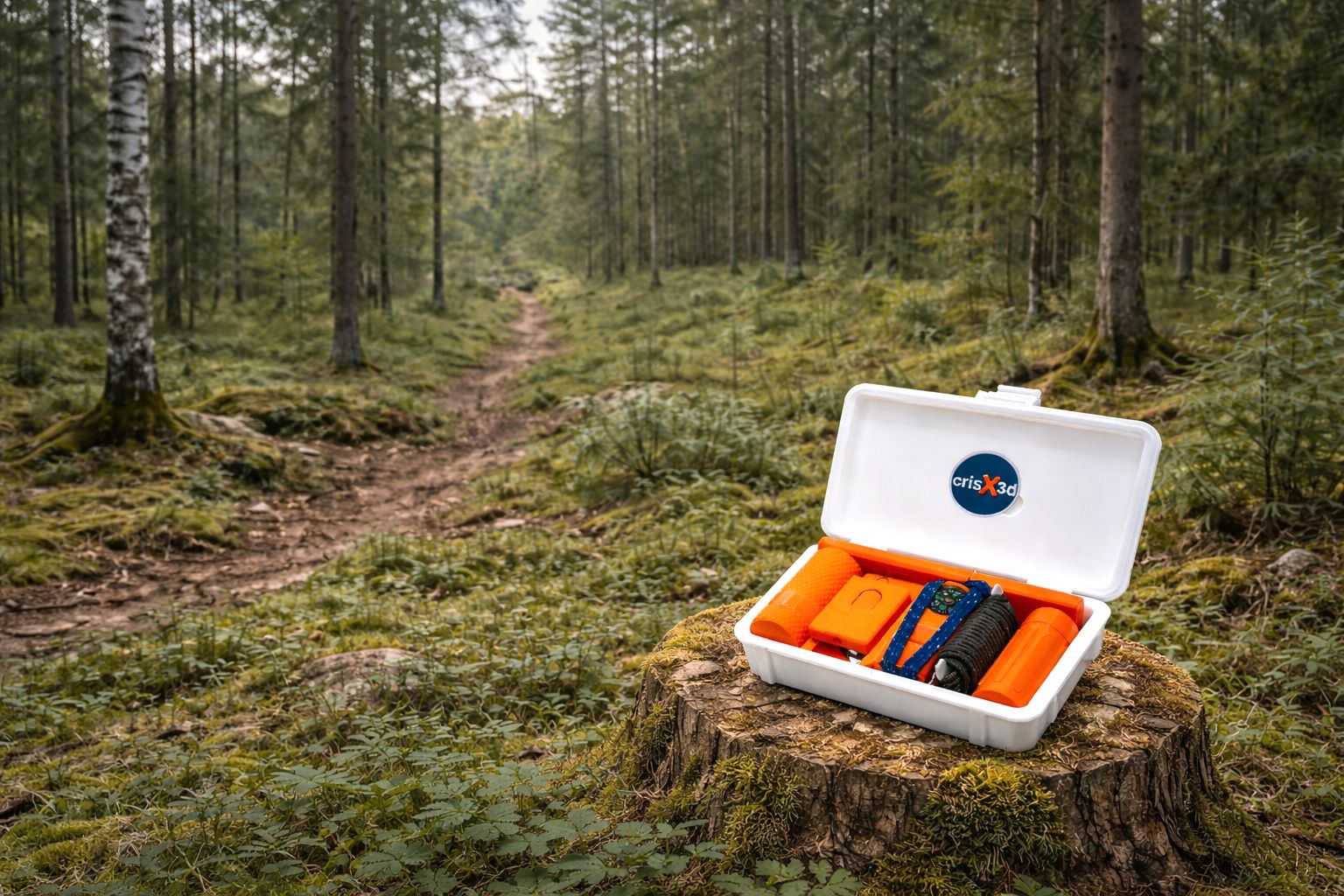 Compact 3D-printed survival kit for car and travel